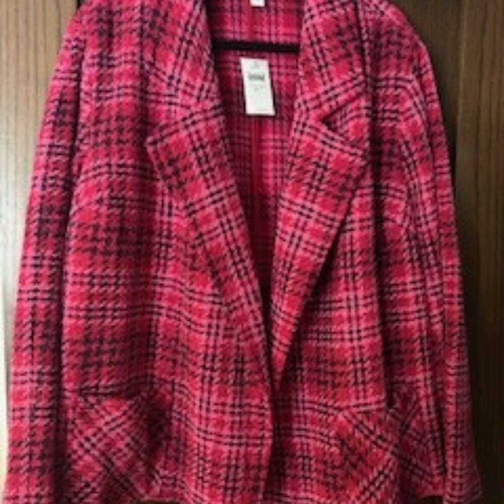 J. Jill Women's Chenille Plaid Swing Jacket - NWT